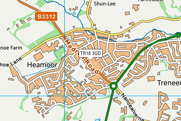 TR18 3GD map - OS VectorMap District (Ordnance Survey) TR18 3GD map - OS VectorMap District (Ordnance Survey)