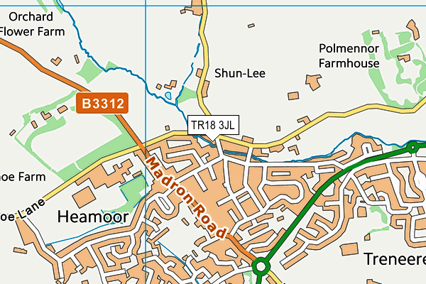 TR18 3JL map - OS VectorMap District (Ordnance Survey) TR18 3JL map - OS VectorMap District (Ordnance Survey)
