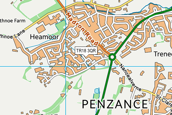 TR18 3QR map - OS VectorMap District (Ordnance Survey) TR18 3QR map - OS VectorMap District (Ordnance Survey)