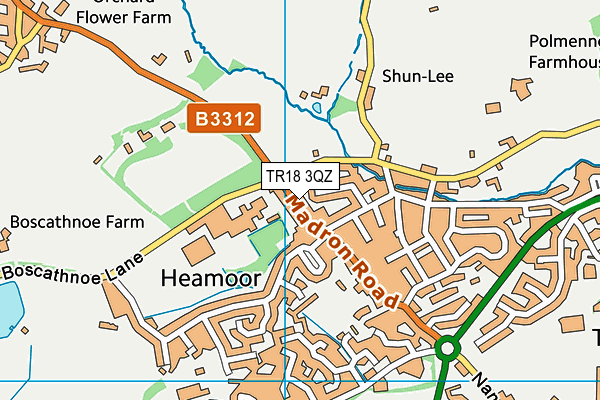 TR18 3QZ map - OS VectorMap District (Ordnance Survey) TR18 3QZ map - OS VectorMap District (Ordnance Survey)
