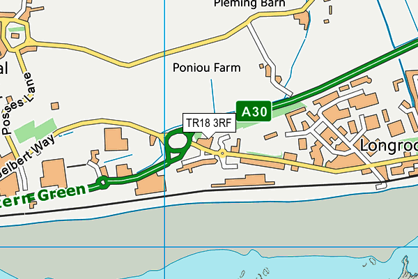 TR18 3RF map - OS VectorMap District (Ordnance Survey) TR18 3RF map - OS VectorMap District (Ordnance Survey)