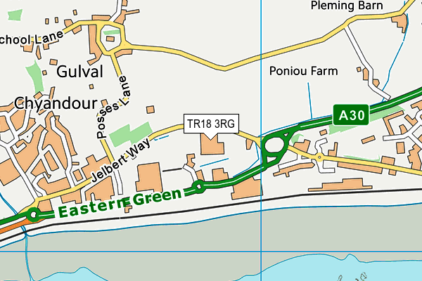 TR18 3RG map - OS VectorMap District (Ordnance Survey) TR18 3RG map - OS VectorMap District (Ordnance Survey)