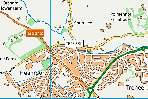TR18 3RL map - OS VectorMap District (Ordnance Survey) TR18 3RL map - OS VectorMap District (Ordnance Survey)
