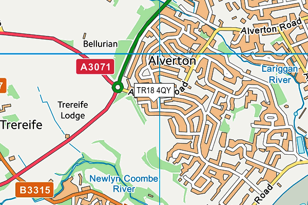TR18 4QY map - OS VectorMap District (Ordnance Survey) TR18 4QY map - OS VectorMap District (Ordnance Survey)