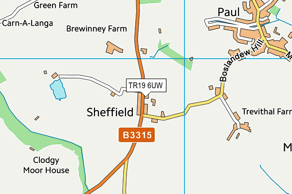 TR19 6UW map - OS VectorMap District (Ordnance Survey) TR19 6UW map - OS VectorMap District (Ordnance Survey)