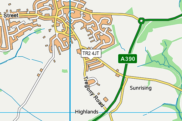 TR2 4JT map - OS VectorMap District (Ordnance Survey) TR2 4JT map - OS VectorMap District (Ordnance Survey)