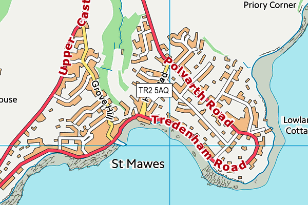 TR2 5AQ map - OS VectorMap District (Ordnance Survey) TR2 5AQ map - OS VectorMap District (Ordnance Survey)