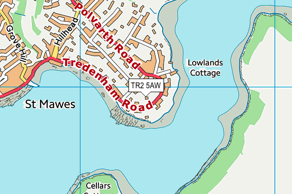 TR2 5AW map - OS VectorMap District (Ordnance Survey) TR2 5AW map - OS VectorMap District (Ordnance Survey)