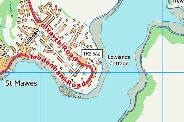 TR2 5AZ map - OS VectorMap District (Ordnance Survey) TR2 5AZ map - OS VectorMap District (Ordnance Survey)