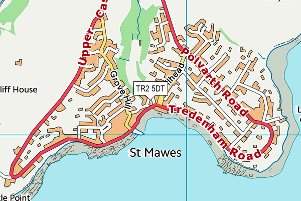 TR2 5DT map - OS VectorMap District (Ordnance Survey) TR2 5DT map - OS VectorMap District (Ordnance Survey)