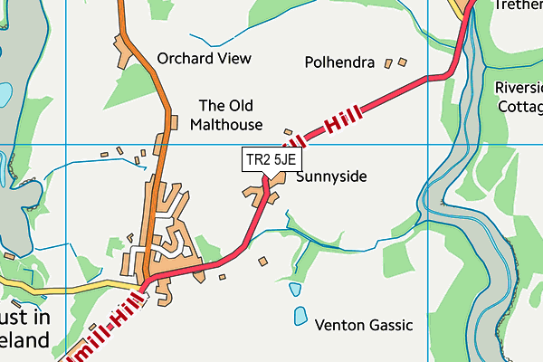 TR2 5JE map - OS VectorMap District (Ordnance Survey) TR2 5JE map - OS VectorMap District (Ordnance Survey)