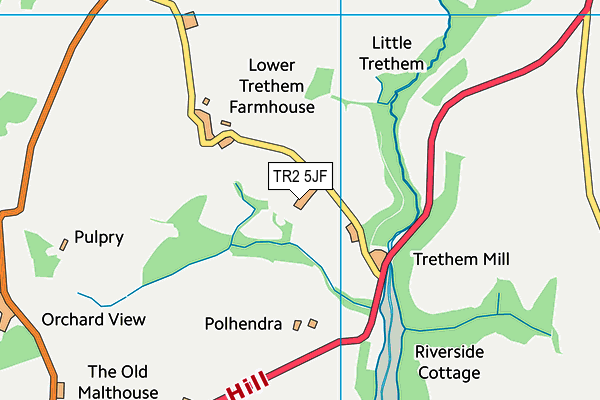 TR2 5JF map - OS VectorMap District (Ordnance Survey) TR2 5JF map - OS VectorMap District (Ordnance Survey)
