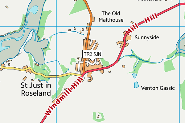 TR2 5JN map - OS VectorMap District (Ordnance Survey) TR2 5JN map - OS VectorMap District (Ordnance Survey)