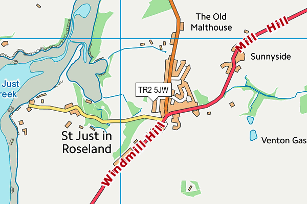 TR2 5JW map - OS VectorMap District (Ordnance Survey) TR2 5JW map - OS VectorMap District (Ordnance Survey)
