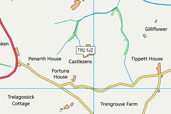 TR2 5JZ map - OS VectorMap District (Ordnance Survey) TR2 5JZ map - OS VectorMap District (Ordnance Survey)
