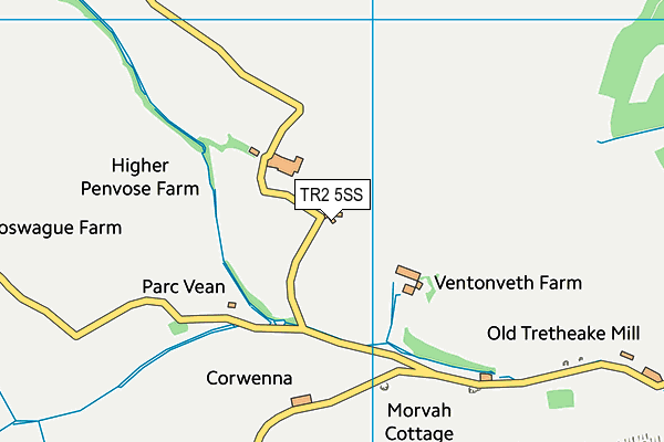 TR2 5SS map - OS VectorMap District (Ordnance Survey) TR2 5SS map - OS VectorMap District (Ordnance Survey)