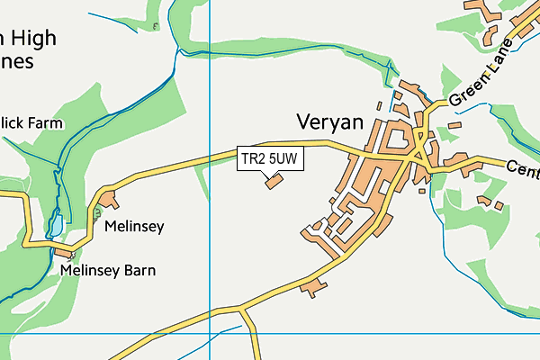 TR2 5UW map - OS VectorMap District (Ordnance Survey) TR2 5UW map - OS VectorMap District (Ordnance Survey)