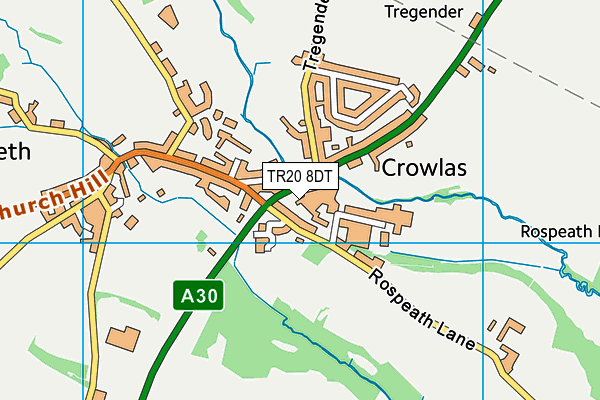 TR20 8DT map - OS VectorMap District (Ordnance Survey) TR20 8DT map - OS VectorMap District (Ordnance Survey)