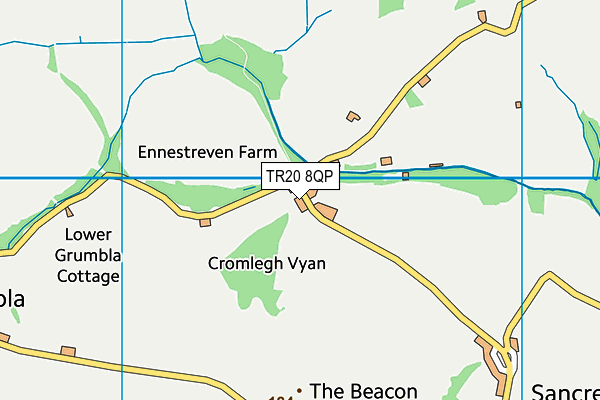TR20 8QP map - OS VectorMap District (Ordnance Survey) TR20 8QP map - OS VectorMap District (Ordnance Survey)