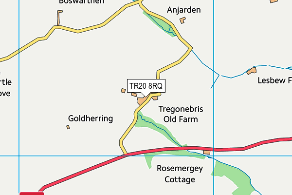 TR20 8RQ map - OS VectorMap District (Ordnance Survey) TR20 8RQ map - OS VectorMap District (Ordnance Survey)