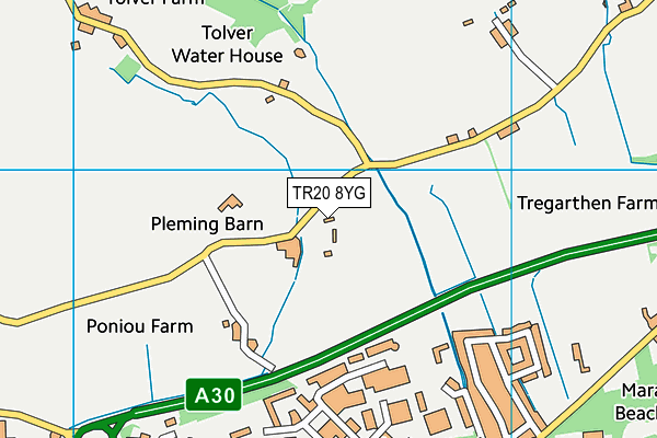 TR20 8YG map - OS VectorMap District (Ordnance Survey) TR20 8YG map - OS VectorMap District (Ordnance Survey)