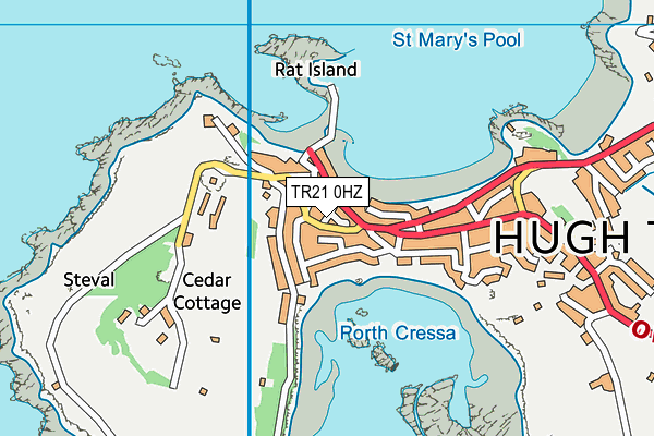 TR21 0HZ map - OS VectorMap District (Ordnance Survey)