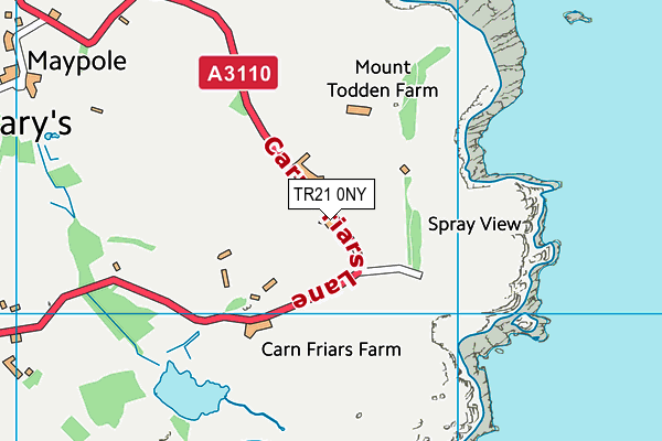 TR21 0NY map - OS VectorMap District (Ordnance Survey) TR21 0NY map - OS VectorMap District (Ordnance Survey)