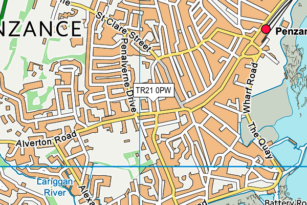 TR21 0PW map - OS VectorMap District (Ordnance Survey) TR21 0PW map - OS VectorMap District (Ordnance Survey)