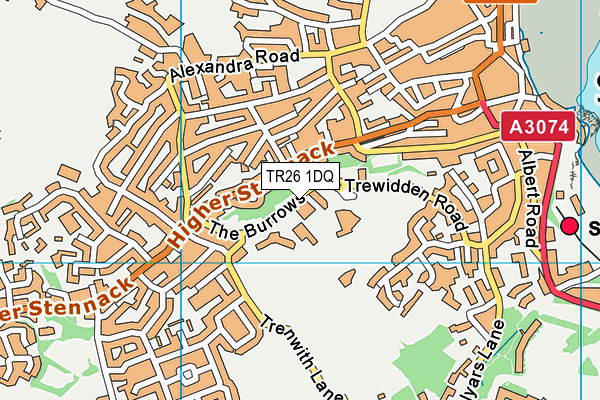 TR26 1DQ map - OS VectorMap District (Ordnance Survey) TR26 1DQ map - OS VectorMap District (Ordnance Survey)