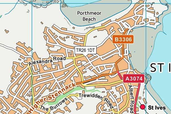 TR26 1DT map - OS VectorMap District (Ordnance Survey) TR26 1DT map - OS VectorMap District (Ordnance Survey)