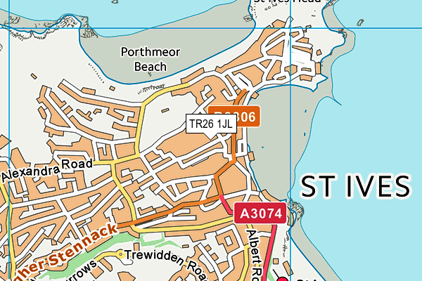 TR26 1JL map - OS VectorMap District (Ordnance Survey) TR26 1JL map - OS VectorMap District (Ordnance Survey)