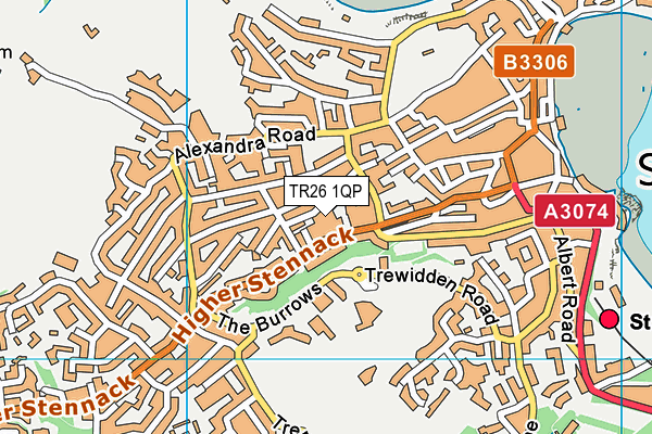TR26 1QP map - OS VectorMap District (Ordnance Survey) TR26 1QP map - OS VectorMap District (Ordnance Survey)