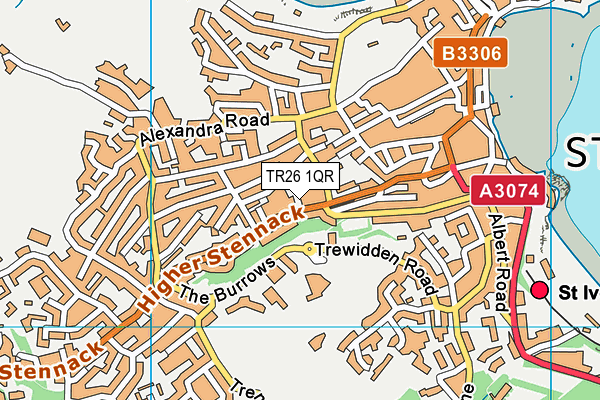 TR26 1QR map - OS VectorMap District (Ordnance Survey)