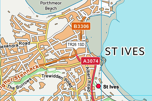 TR26 1SD map - OS VectorMap District (Ordnance Survey) TR26 1SD map - OS VectorMap District (Ordnance Survey)