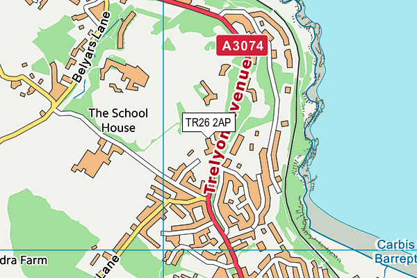 TR26 2AP map - OS VectorMap District (Ordnance Survey) TR26 2AP map - OS VectorMap District (Ordnance Survey)