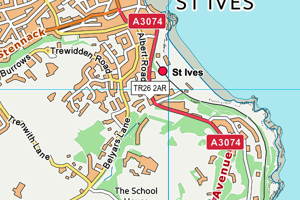 TR26 2AR map - OS VectorMap District (Ordnance Survey) TR26 2AR map - OS VectorMap District (Ordnance Survey)