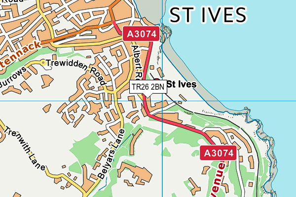 TR26 2BN map - OS VectorMap District (Ordnance Survey) TR26 2BN map - OS VectorMap District (Ordnance Survey)