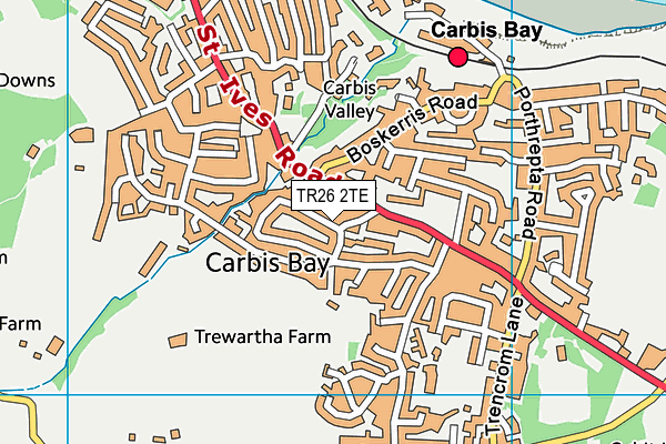 TR26 2TE map - OS VectorMap District (Ordnance Survey) TR26 2TE map - OS VectorMap District (Ordnance Survey)