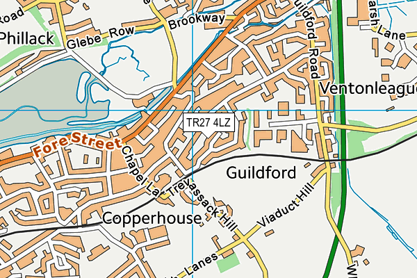 TR27 4LZ map - OS VectorMap District (Ordnance Survey) TR27 4LZ map - OS VectorMap District (Ordnance Survey)