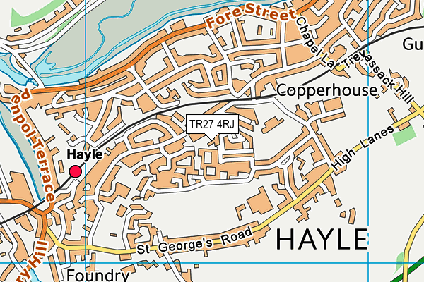 TR27 4RJ map - OS VectorMap District (Ordnance Survey) TR27 4RJ map - OS VectorMap District (Ordnance Survey)