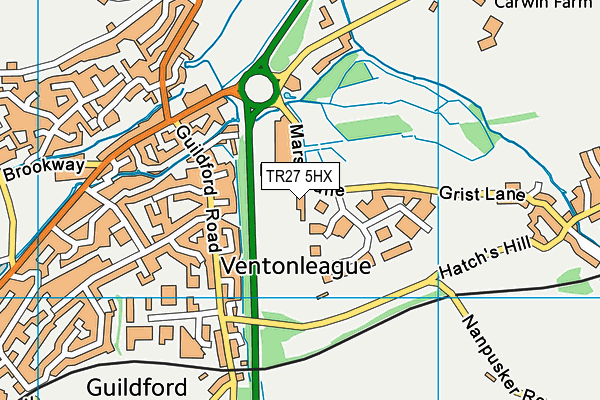 TR27 5HX map - OS VectorMap District (Ordnance Survey) TR27 5HX map - OS VectorMap District (Ordnance Survey)