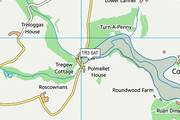 TR3 6AT map - OS VectorMap District (Ordnance Survey)