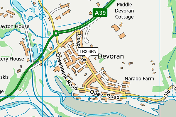 TR3 6PA map - OS VectorMap District (Ordnance Survey) TR3 6PA map - OS VectorMap District (Ordnance Survey)