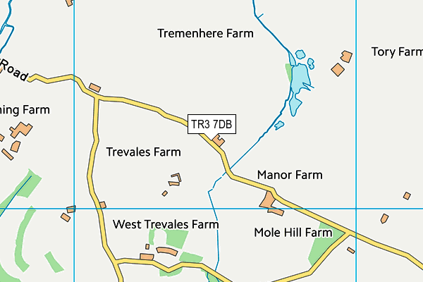 TR3 7DB map - OS VectorMap District (Ordnance Survey)