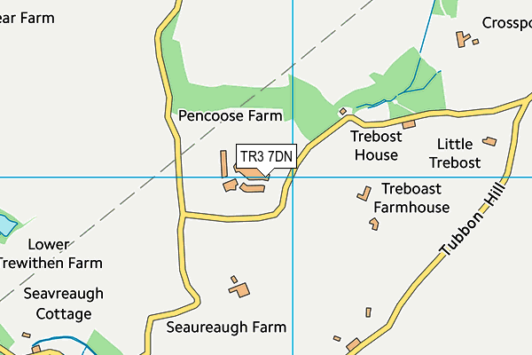 TR3 7DN map - OS VectorMap District (Ordnance Survey)