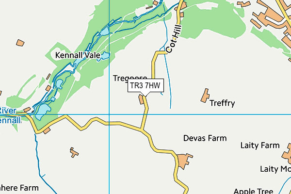TR3 7HW map - OS VectorMap District (Ordnance Survey) TR3 7HW map - OS VectorMap District (Ordnance Survey)