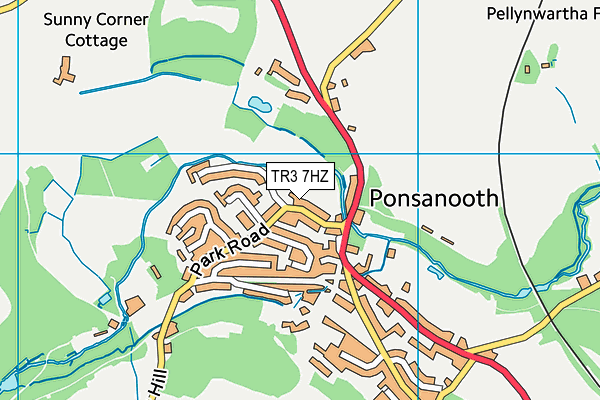 TR3 7HZ map - OS VectorMap District (Ordnance Survey) TR3 7HZ map - OS VectorMap District (Ordnance Survey)