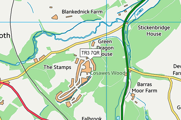 TR3 7QR map - OS VectorMap District (Ordnance Survey) TR3 7QR map - OS VectorMap District (Ordnance Survey)