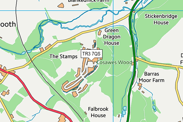 TR3 7QS map - OS VectorMap District (Ordnance Survey) TR3 7QS map - OS VectorMap District (Ordnance Survey)