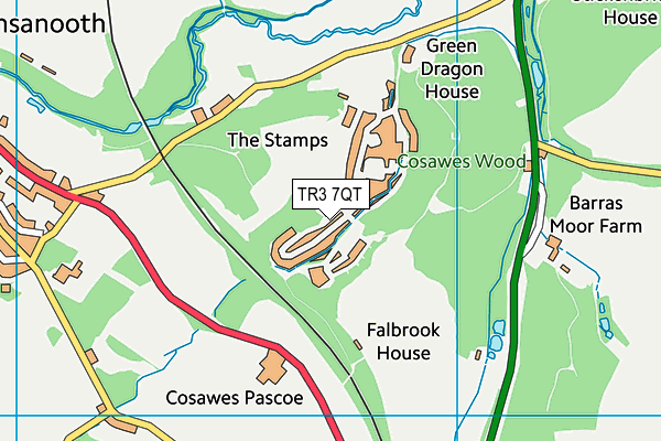 TR3 7QT map - OS VectorMap District (Ordnance Survey) TR3 7QT map - OS VectorMap District (Ordnance Survey)